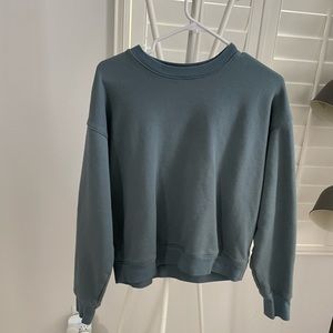 Girlfriend Collective Warm and Fuzzy Blue Teal Sweatshirt